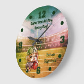 かわいいカートゥーフランスのブルドッグ準スタジアム ラージ壁時計 (傾斜)