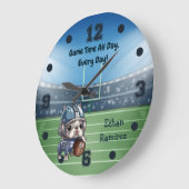 かわいいカートゥーフランスのブルドッグ準スタジアム ラージ壁時計 (傾斜)