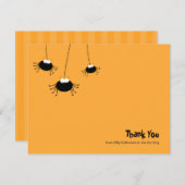 かわいいカートゥーンのクモたち フラット サンクス ノート (正面/裏面)
