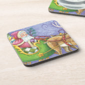 かわいいカートゥーンのクリスマス サンタクロースのトナカイのそり コースター (左側)