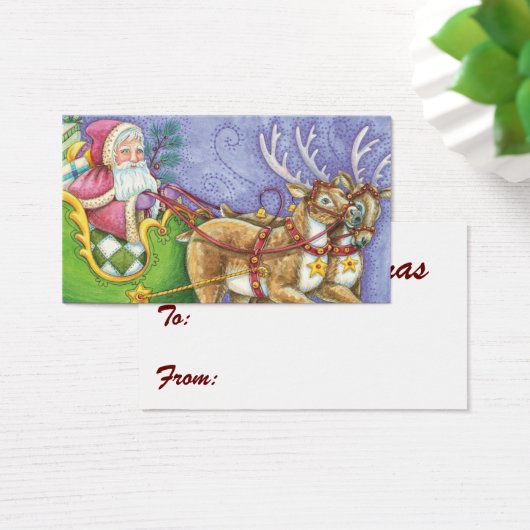 かわいいカートゥーンのクリスマス サンタクロースのトナカイのスレー (デスク)