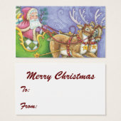 かわいいカートゥーンのクリスマス サンタクロースのトナカイのスレー (正面&裏面)