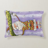 かわいいカートゥーンのクリスマス、サンタクロースを信じている アクセントクッション (正面)