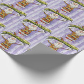 かわいいカートゥーンのクリスマス、サンタクロースを信じる ラッピングペーパー (角)