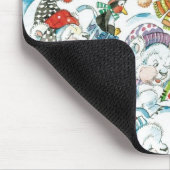 かわいいカートゥーンのクリスマス・ポーラーベア・ペンギンパーティ マウスパッド (コーナー)