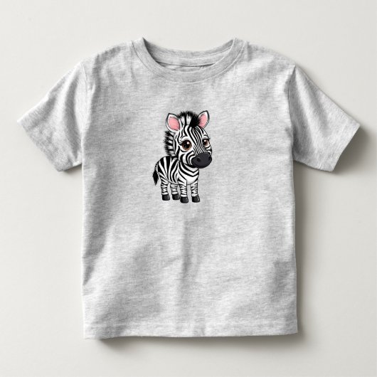 かわいいカートゥーンのシマウマキャラクター トドラーTシャツ (正面)