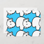 かわいいカートゥーンのヒポポ ポストカード (正面/裏面)