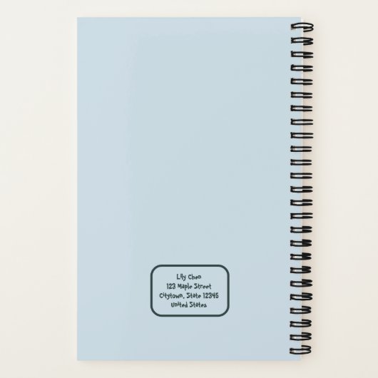 かわいいカートゥーンのフレンチブルドッグ バックトゥスクールの学生 ノートブック (裏面)