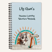 かわいいカートゥーンのフレンチブルドッグ　バックトゥスクールの学生 ノートブック (正面)