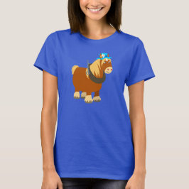 かわいいカートゥーンのブルトン馬の女性用Tシャツ Tシャツ
