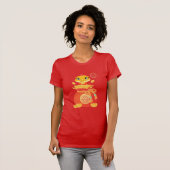 かわいいカートゥーンのヘビとお金袋の Lunar New Year Tシャツ (正面フル)