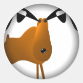 かわいいカートゥーンのヘラジカ ラウンドシール (正面)