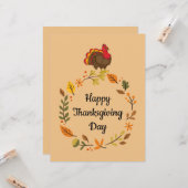 かわいいカートゥーンの七面鳥 カード (正面/裏面インサイチュ)