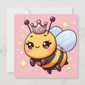 かわいいカートゥーンの女王蜂 招待状 (正面)