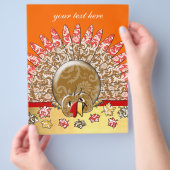 かわいいカートゥーンの感謝祭の七面鳥 チラシ (手)