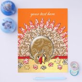 かわいいカートゥーンの感謝祭の七面鳥 チラシ (シングル)