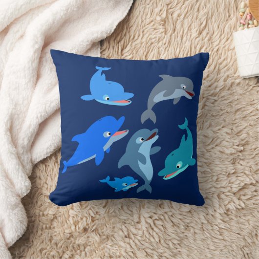 かわいいカートゥーンイルカのポッド|過去記事 クッション (ブランケット)