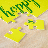 かわいいカートゥーンカエルハート陽気カラフル ジグソーパズル (側面)