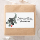 かわいいカートゥーンカオウルフ無料ラベル ラベル (インサイチュ)