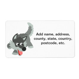 かわいいカートゥーンカオウルフ無料ラベル ラベル