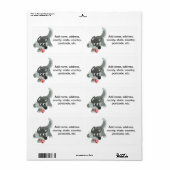 かわいいカートゥーンカオウルフ無料ラベル ラベル (フルシート)