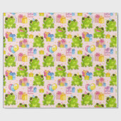 かわいいカートゥーンカガエル ラッピングペーパー (フラット)