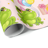 かわいいカートゥーンカガエル ラッピングペーパー (ロールコーナー)