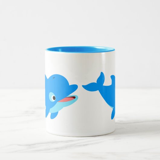 かわいいカートゥーンカンドルフィン ツートーンマグカップ (中央)