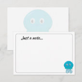 かわいいカートゥーンクラゲのデザイン　メモ ノートカード (正面/裏面)