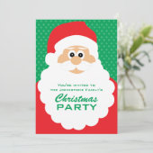 かわいいカートゥーンサンタのクリスマスパーティー 招待状 (スタンド正面)