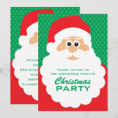 かわいいカートゥーンサンタのクリスマスパーティー 招待状 (正面/裏面)