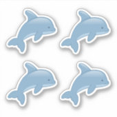 かわいいカートゥーンジャンピングドルフィン、セット4 シール (正面)