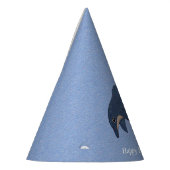 かわいいカートゥーンジャンプ誕生日ブルーホワイトドルフィン パーティーハット (左)