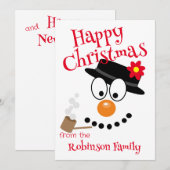 かわいいカートゥーンスノーマン シーズンカード (正面/裏面)