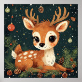 かわいいカートゥーンディアーフェスティバルリース ポスター (正面)