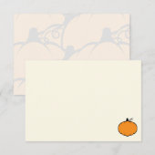 かわいいカートゥーンパンプキン　ブランククリームオフホワイト ノートカード (正面/裏面)