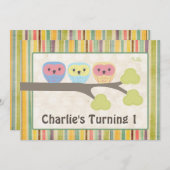 かわいいカートゥーンフイルズバースデーパーティーレトロ招待状 招待状 (正面/裏面)