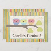 かわいいカートゥーンフイルズバースデーパーティーレトロ招待状 招待状 (正面/裏面)