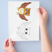 かわいいカートゥーンフクロウの着色ペー子供へジ チラシ (手)
