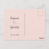 かわいいカートゥーンフクロウハートバレンタインデー ポストカード (裏面)