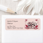 かわいいカートゥーンフクロウハートバレンタインデー ラベル (インサイチュ)