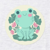 かわいいカートゥーンフロッグラベル ラベル (デザイン1)