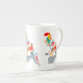 かわいいカートゥーンブレーメンタウンミュージシャンボーン中国マグ ボーンチャイナマグカップ (正面右)