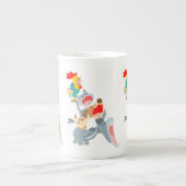 かわいいカートゥーンブレーメンタウンミュージシャンボーン中国マグ ボーンチャイナマグカップ (正面)