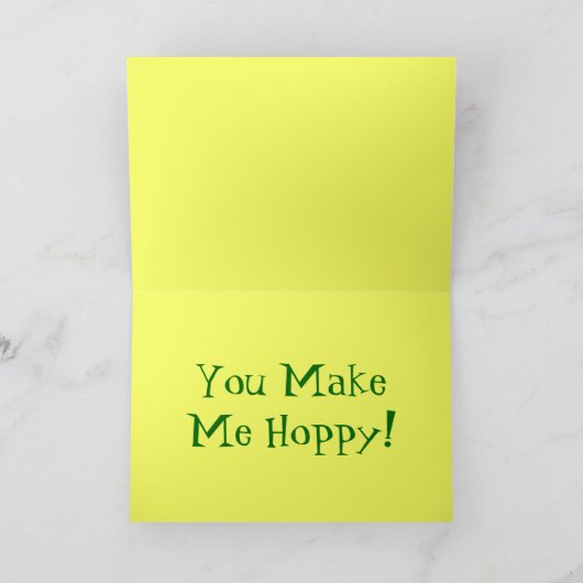 かわいいカートゥーンマルガエル ハート 明るい 元気な カラフル カード (内部)