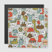 かわいいカートゥーンモンスター: シームレスな背景 (正面/裏面)