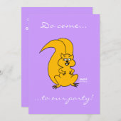 かわいいカートゥーンリスのすべての行事おもしろいパーティー 招待状 (正面/裏面)