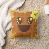 かわいいカートゥーンワッフルバターシロップかわいい朝食 クッション (ブランケット)