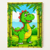 🦖 かわいいカートゥーン恐竜の竹フレーム子供の勉強 プランナー手帳 (裏面)