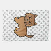 かわいいカートゥーン・ケアン・テリア キッチンタオル (横)